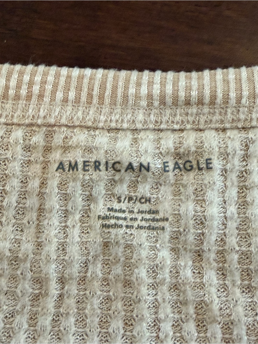 American Eagle Cream Ribbed Sweater - Picture 3 of 4